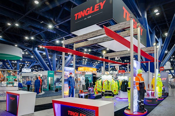 Nimlok builds a modular and angular booth for Tingley Nimlok builds a modular and angular booth for Tingley